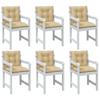 Vidaxl Low Back Chair Cushions, 6 Pcs, Beige Melange