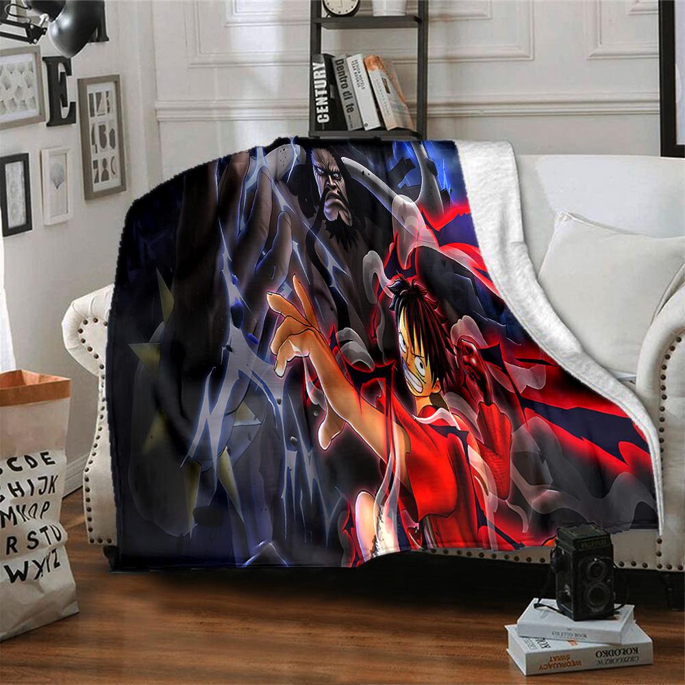 1pc One Piece Adventure flannel Blanket for Super Soft Cute Comfort Blanket for Travel Bedding Couch Sofa Blanket Y8253