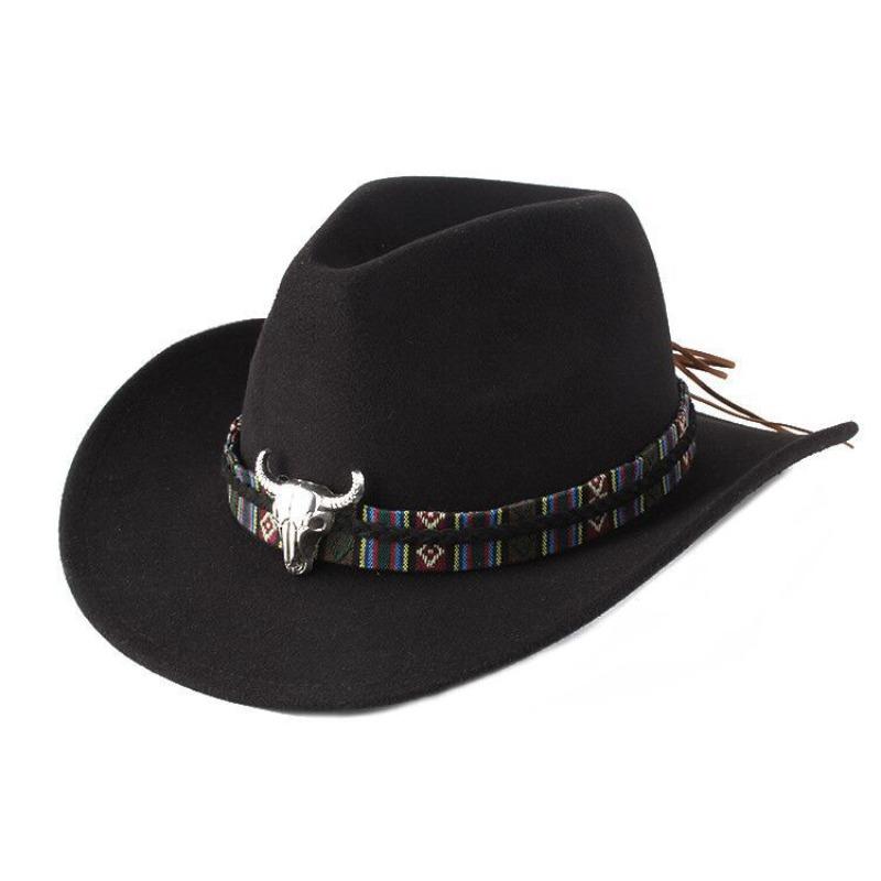 

Western Style Cowboy Hat, Ethnic Style Rolled Edge Hat, Sun Hat, Jazz Hat, Outdoor Travel Hat Cow Print Cowboy Hat чёрный