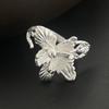 925 Sterling Silver Rings for Women Couple Minimalist Handmade Simple Flower Ring Fine Jewelry Gift Prevent Allergy