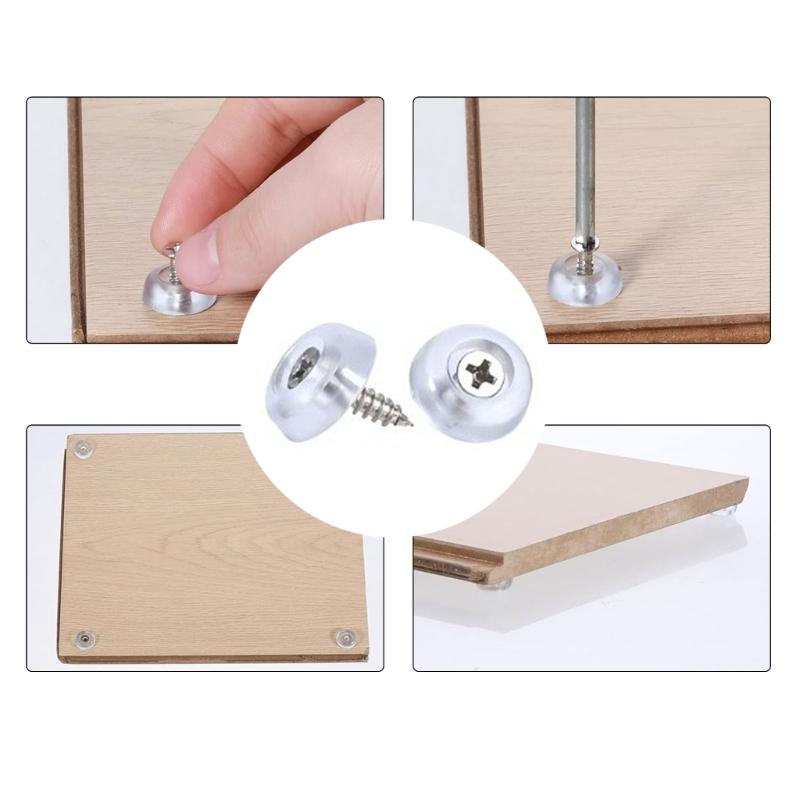 150Pcs Nonslip Feet Pad Sofa Foot Covers Floor Furniture Legs Protector Pad Hardware Screw On Rubber Feet with Screws