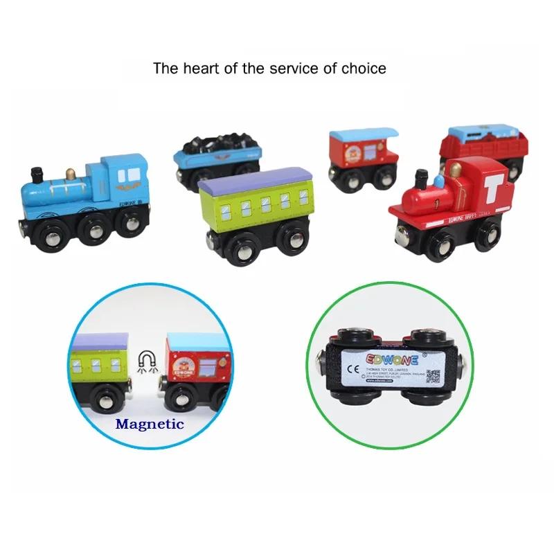 Wooden Magnetic Train Kids Train Toy Wooden Track Train Railway Vehicles Children Birthday Gifts James Anime Locomotive Car Toys