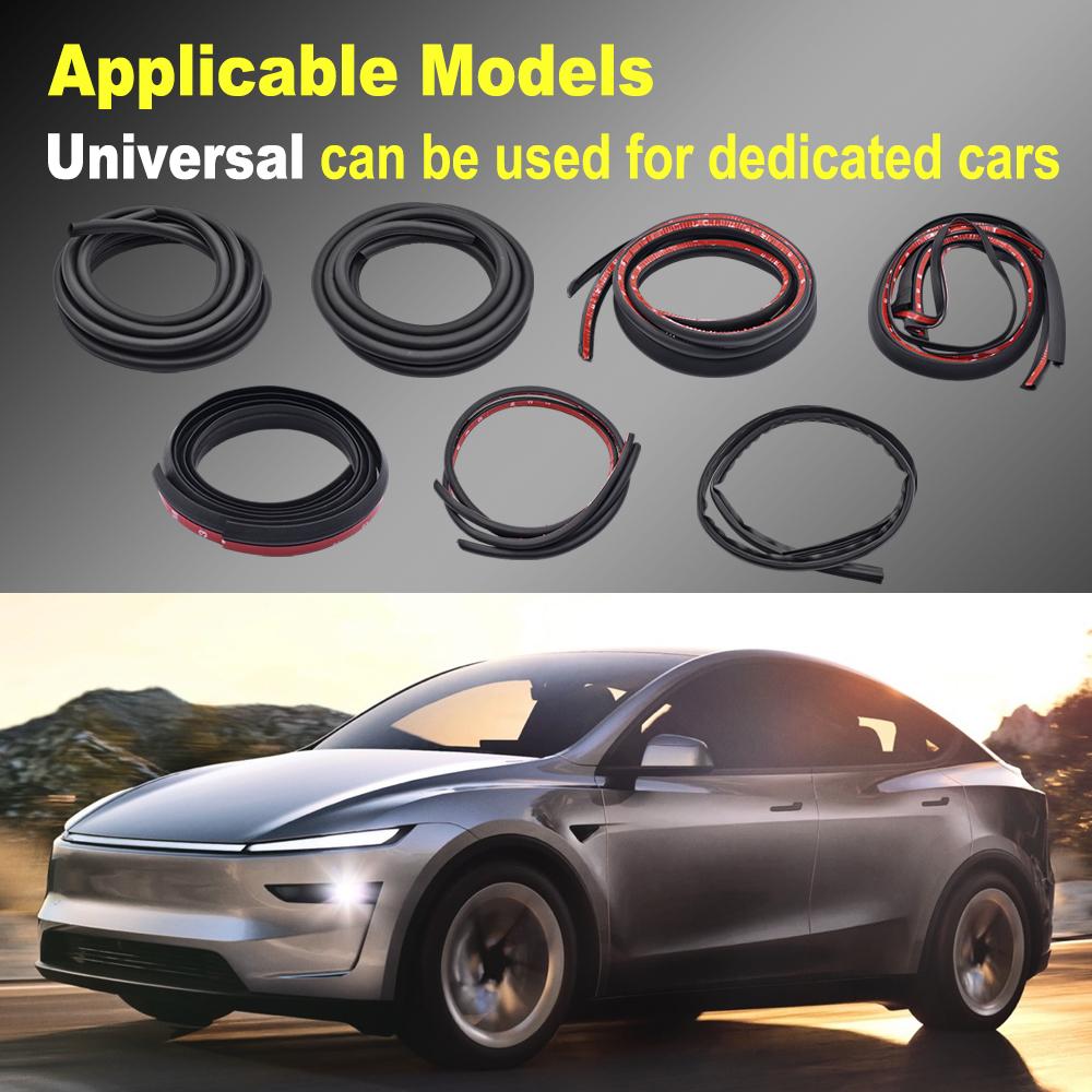 För Tesla Model Y 3 Highland Dörrtätningssats Ljudisolerande Gummilist Vädertätning Soltakstätning Kit för Minskning av Vindbrus 2017-2024