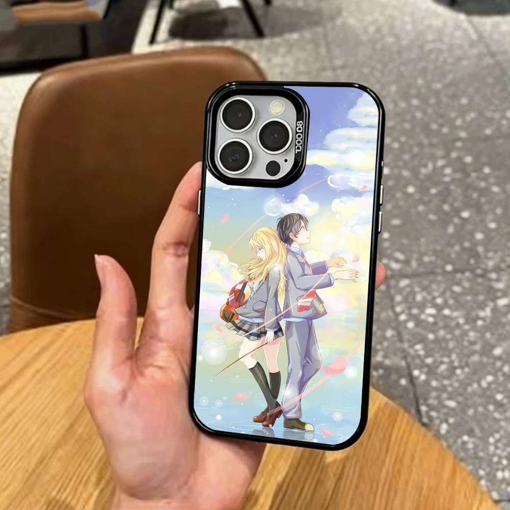 Sad A-Anime Your Lie in April   Phone Case For iPhone17,16,15,14,13,12,11 Plus,Pro Max Colored Silver Plated Inside Cover