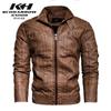A men's new leather jacket high-quality imitation leather PU top retro European and American leather jacket trendy brand