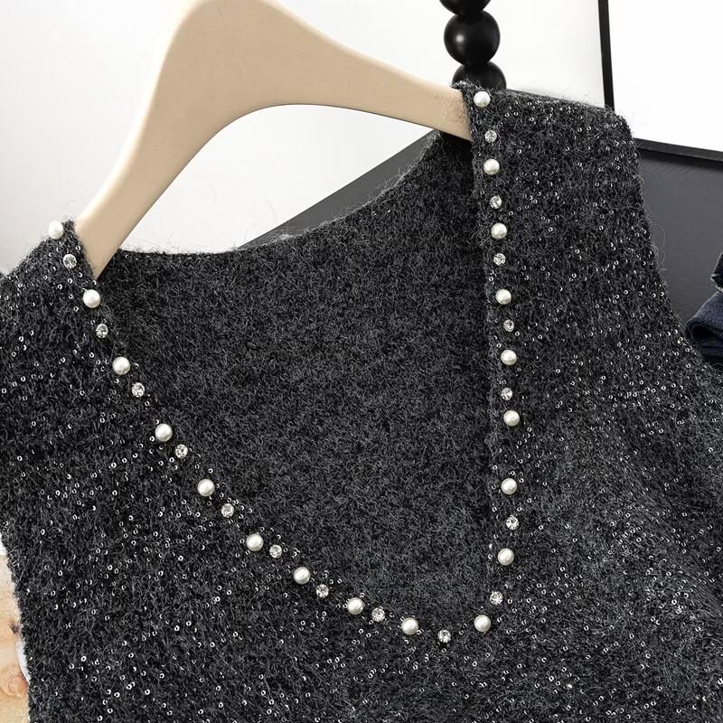 Women's Beaded Wool Blend Layered Vest