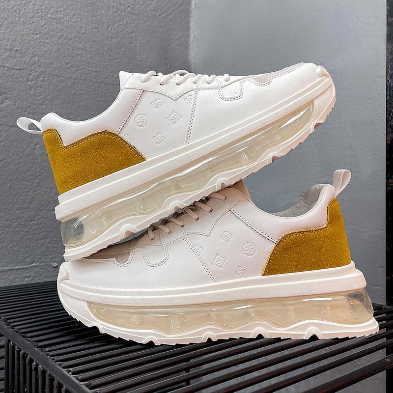 Chunky Sneakers Mens Designer Air Cushion Running Shoes Fashion Casual Microfiber Leather Fabric Height Increased Platform Shoes