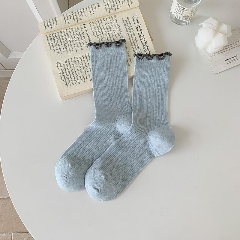 Damen Sommer Dünne Netz Atmungsaktiv Schweißabsorbierend Einfarbig Freizeit Knochenlos In Der Röhre Stapelsocken