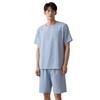 Men's Loose Fit Pajama Set - Short Sleeve & Shorts, Solid Color