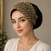 Lace Trim Women's Lace Turban Cap Embroidery Bonnet Head Wraps Islamic Turban Hat  Women