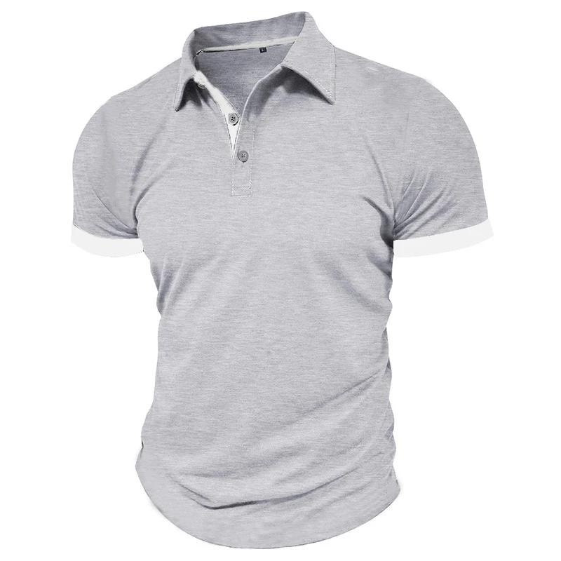 Summer Men's Short Sleeve Polo Shirt Lapel Oversize Solid Color T Shirts Breathable Streetwear Sport Activities Shirts Man