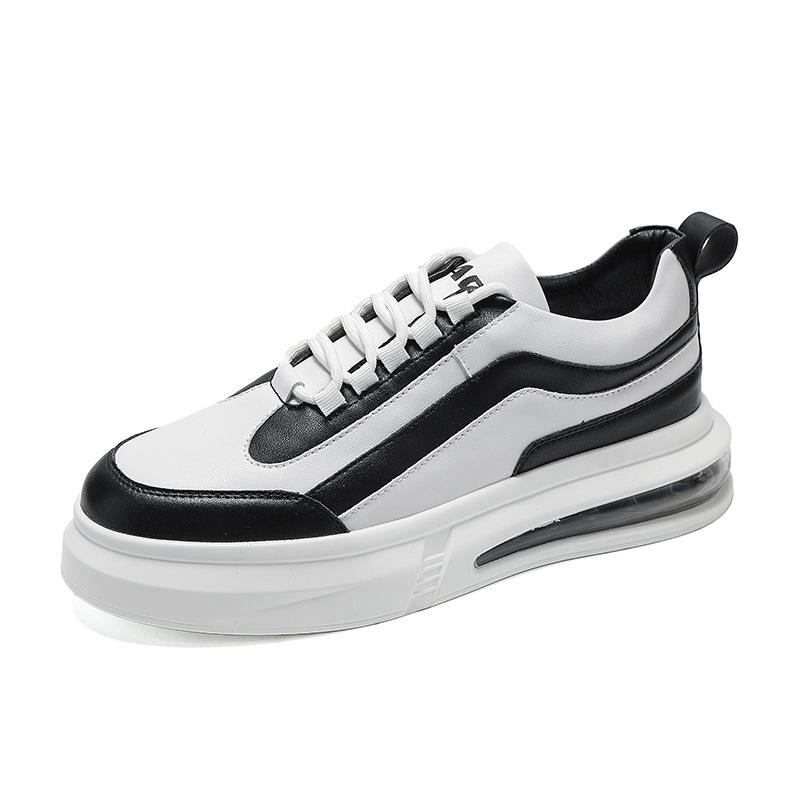 Sale Herrenschuhe mit dicker Sohle, Luftpolster, weiße Schuhe, Herren, schlichte Sport- und Freizeit-Board-Schuhe, trendige, vielseitige Schuhe für den Frühling