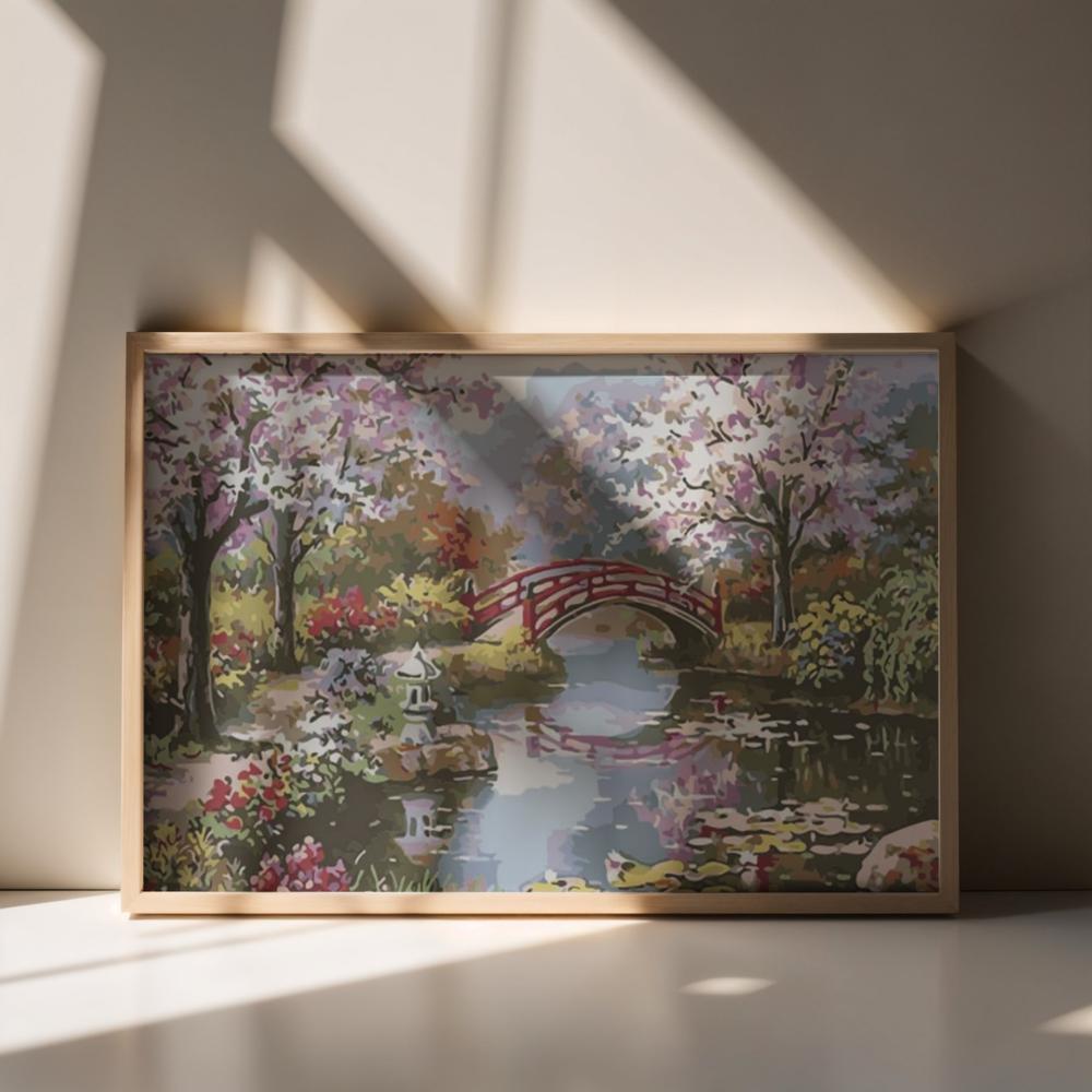 Obraz Do Malowania Po Numerach Z Ramą Park Wiosną 70X50 Cm