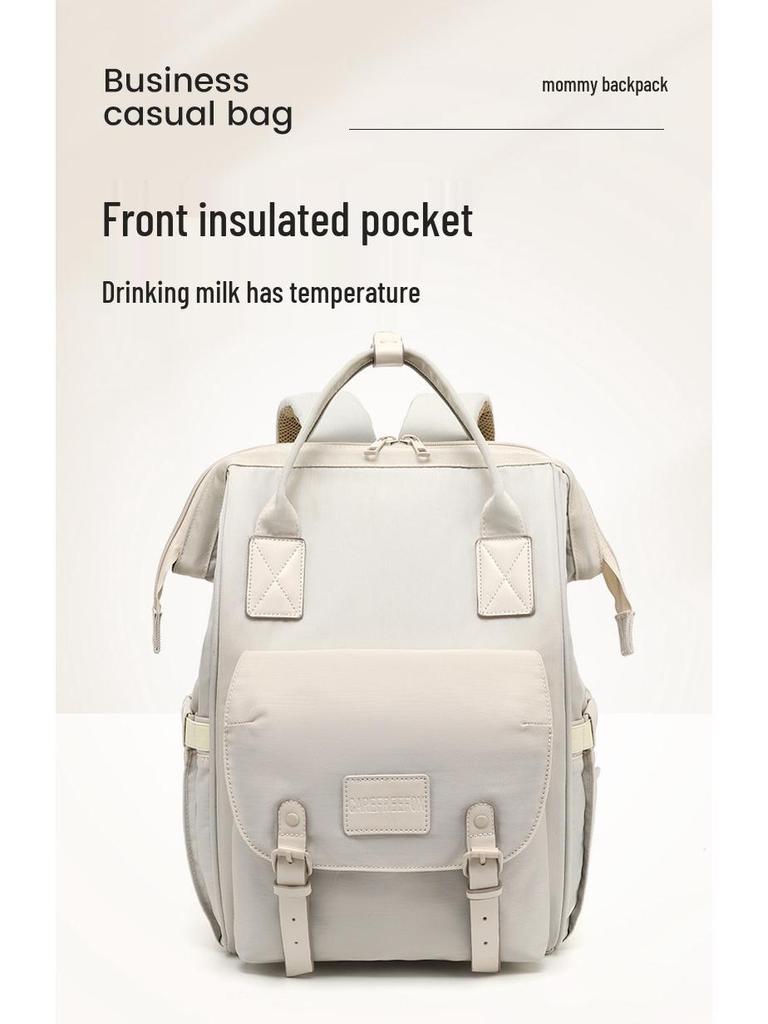 Customizable Lightweight Mummy & Baby Double Shoulder Handbag: Multifunctional, Large Capacity Backpack for Outings