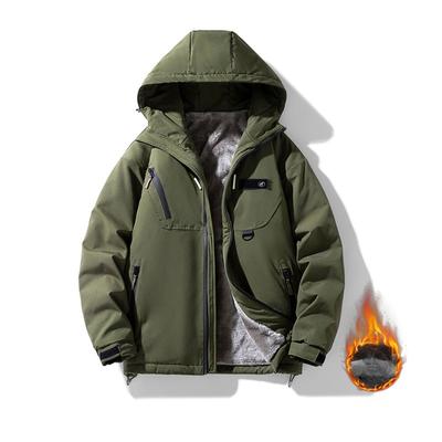 Top Fleece Tooling Jacket Men's Fleece Thickened Thermal Hooded Large Size Jacket