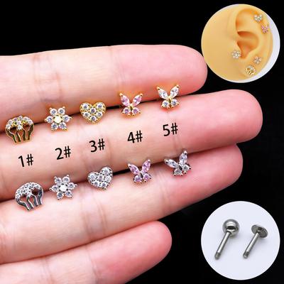 Unisex Feen Zirkon Ohrstecker: Ohr-, Nasen-, Zungen- & Lippenpiercingschmuck