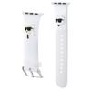 Karl Lagerfeld Pasek Klawlslkcnh Apple Watch 42/44/45/49Mm Biały/White Strap 3D Rubber Karl&Choupette Heads