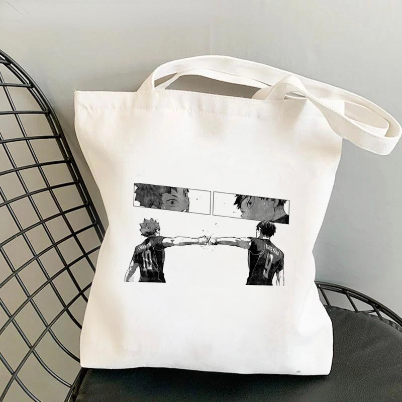 

Haikyuu сумка-шоппер bolsa bolsas de tela эко-тоут сумка для продуктов ткань джутовый захват