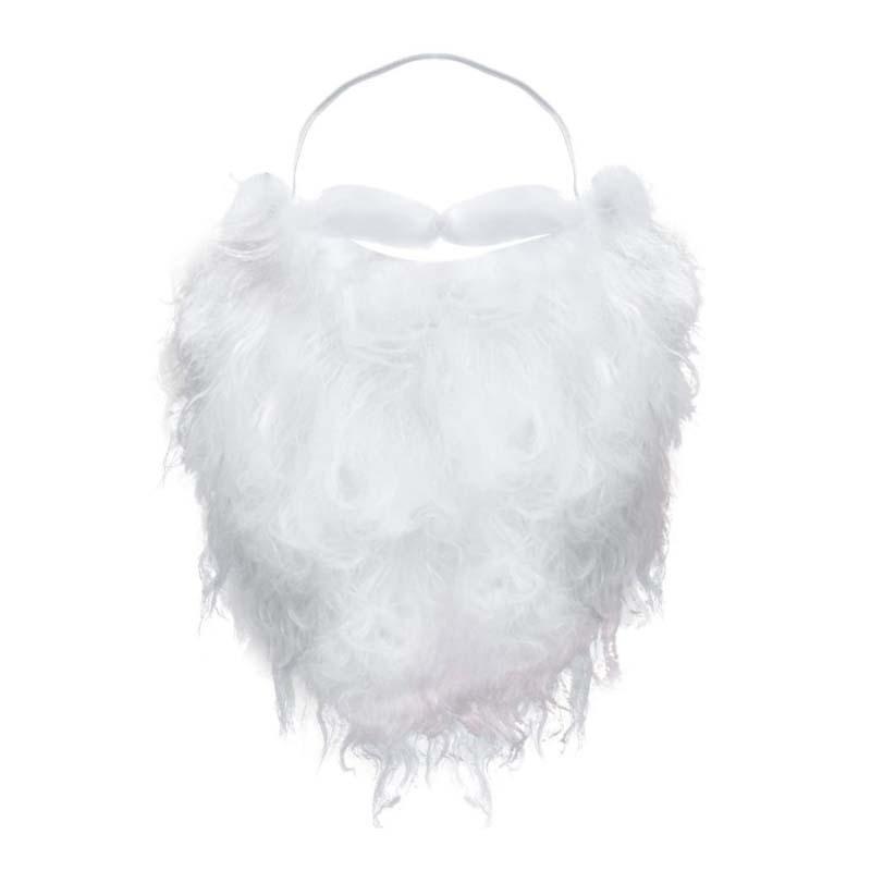 

Комплект костюма бороды и бровей Санта-Клауса - Плюшевый и Длинный белый