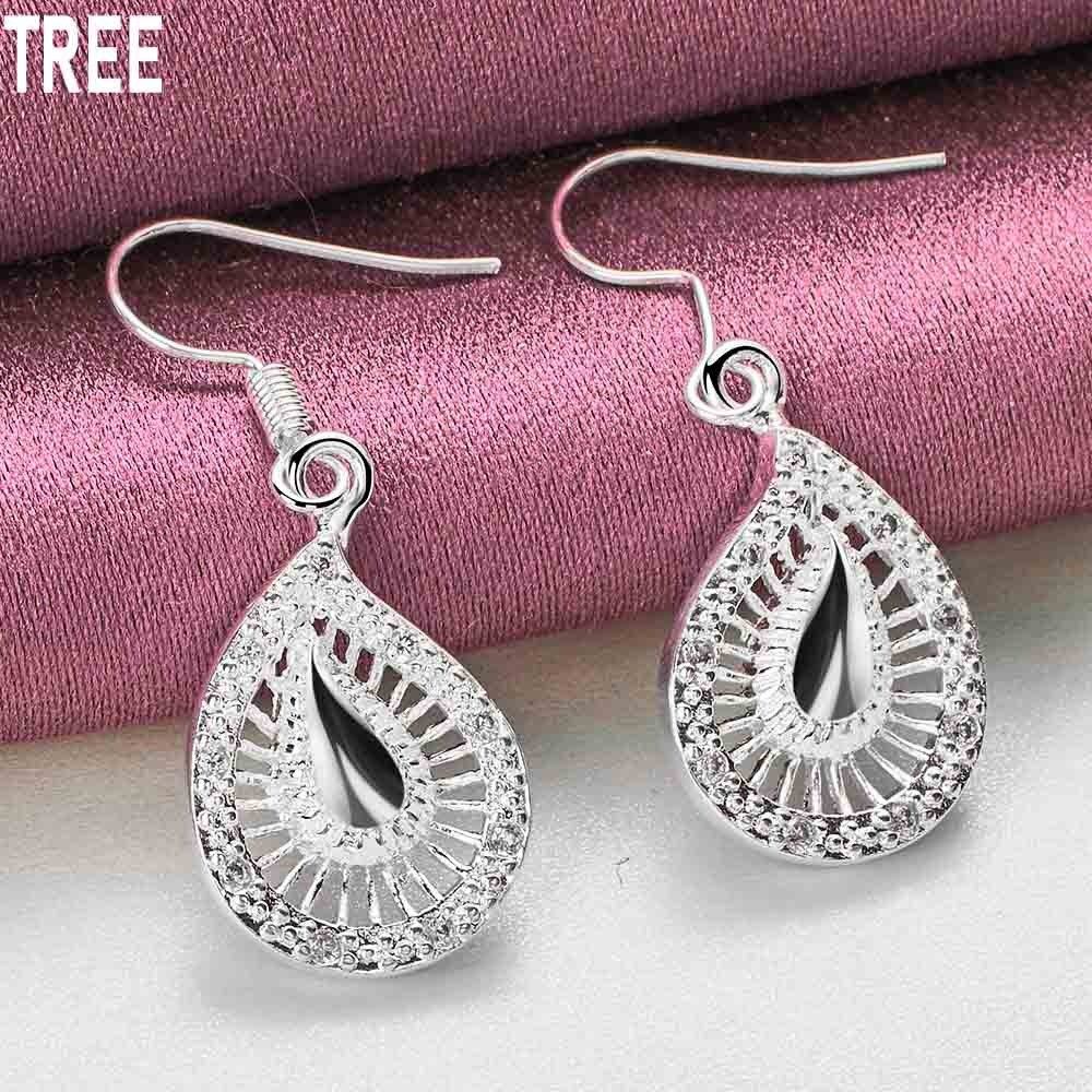 925 Sterling Silber Wassertropfen Piercing Ohrringe Mode Hochzeit Schmuck