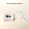 Solid Wood Touch Lamp Base: White/Warm Light 7-Color LED Night Light Display Pad