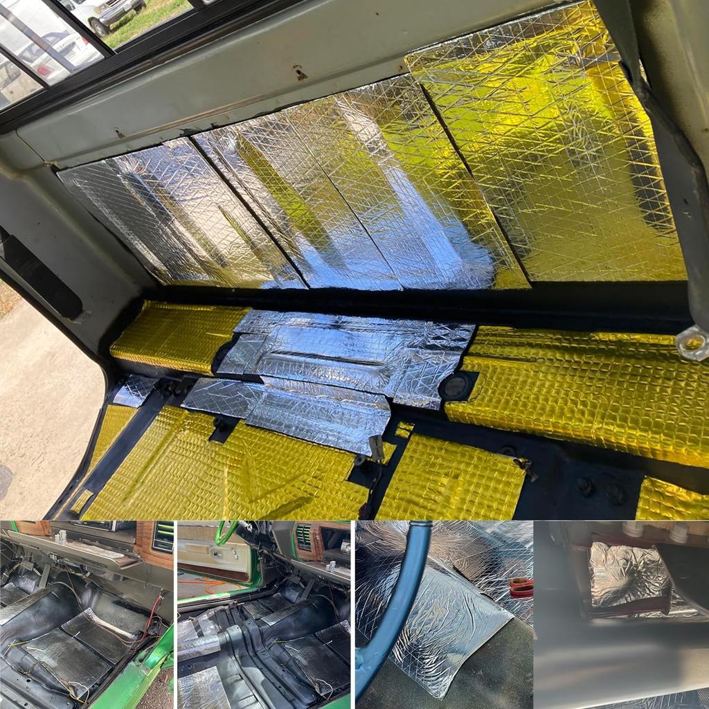 Car Heat Sound Deadening Ulation Mat - 197 Mil 16.1 Sqft Automobile Sound Deadening & Heat Ulation Material For Auto Hood Engine Roof Door And Trunk,