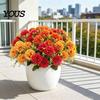 Reusable Floral Decorations for Indoor Artificial Mums Flowers Outdoor, UV Resistant Fake Fall Chrysanthemums Fade Office Marigold Plant, Autumn