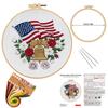 Celebration of Independence Day July 4th Embroidery Kit with EN Instruction Thread Stamped Cloth with Pattern