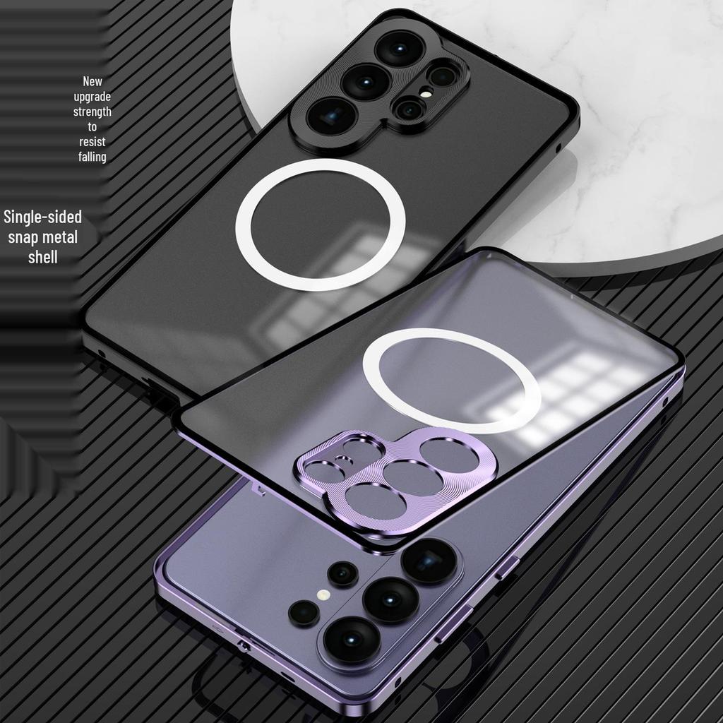 Samsung S26 Ultra Magnetic Buckle Phone Case, S25 Plus Metal Lens, S24 Drop Protection