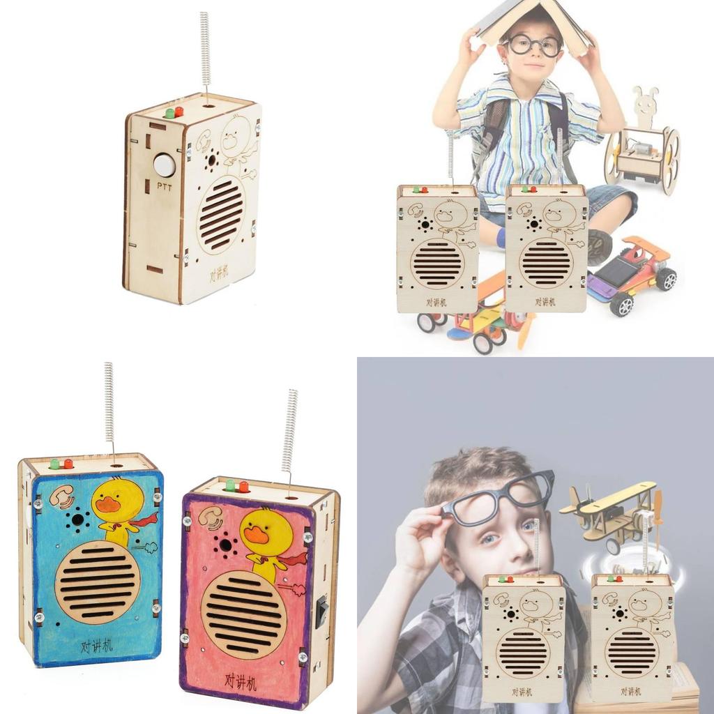 DIY Holz-Walkie-Talkie Technologie Handgemacht Kreative Erfindung Wissenschaftsexperiment Pädagogisches Modellbausatz Materialpaket