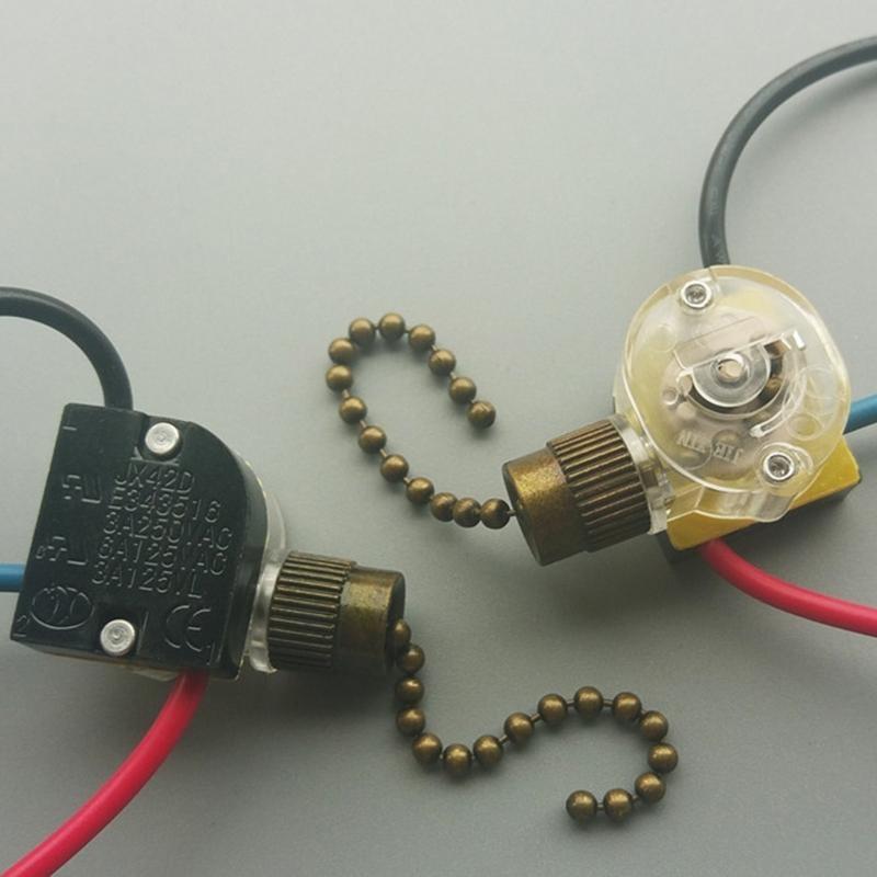 3-Wire Pull Chain Switchs Versatile Pull Chain Switchs Simple Installation for Clear Ceiling Fan or Hangings Lamp