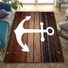 1 Vintage Anchor Rug Vintage Anchor Rug, Polyester Rug, Lightweight, Washable, Low Pile, Rectangular,Bedroom  Indoor and Patio