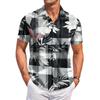 Men's Casual Loose Fit Hawaiian Short Sleeve Shirt Button Down Tropical Print Lightweight Summer Shirt for Beach Vacation and Daily Wear