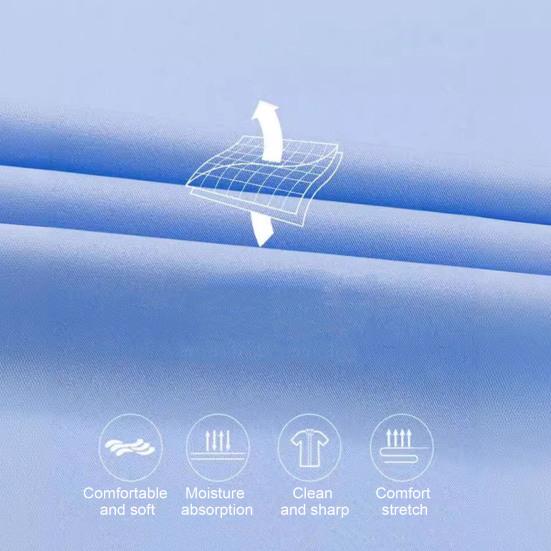 Pánská společenská košile s kamínkovým límcem, strečová, s dlouhým rukávem, bez vrásek, formální košile, pevná, slim fit, svatební, rande, ples, obchodní, knoflíky