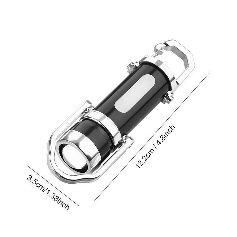 Rechargeable Mini EDC Keychain Flashlights Multifunctional Work Lights Portable Emergency Light for Walking Searching Hiking