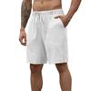Summer Hot Sale Men's Shorts Cotton Linen Breathable Lightweight Drawstring Elastic Waist Casual Beach Style Hawaii Short Pants