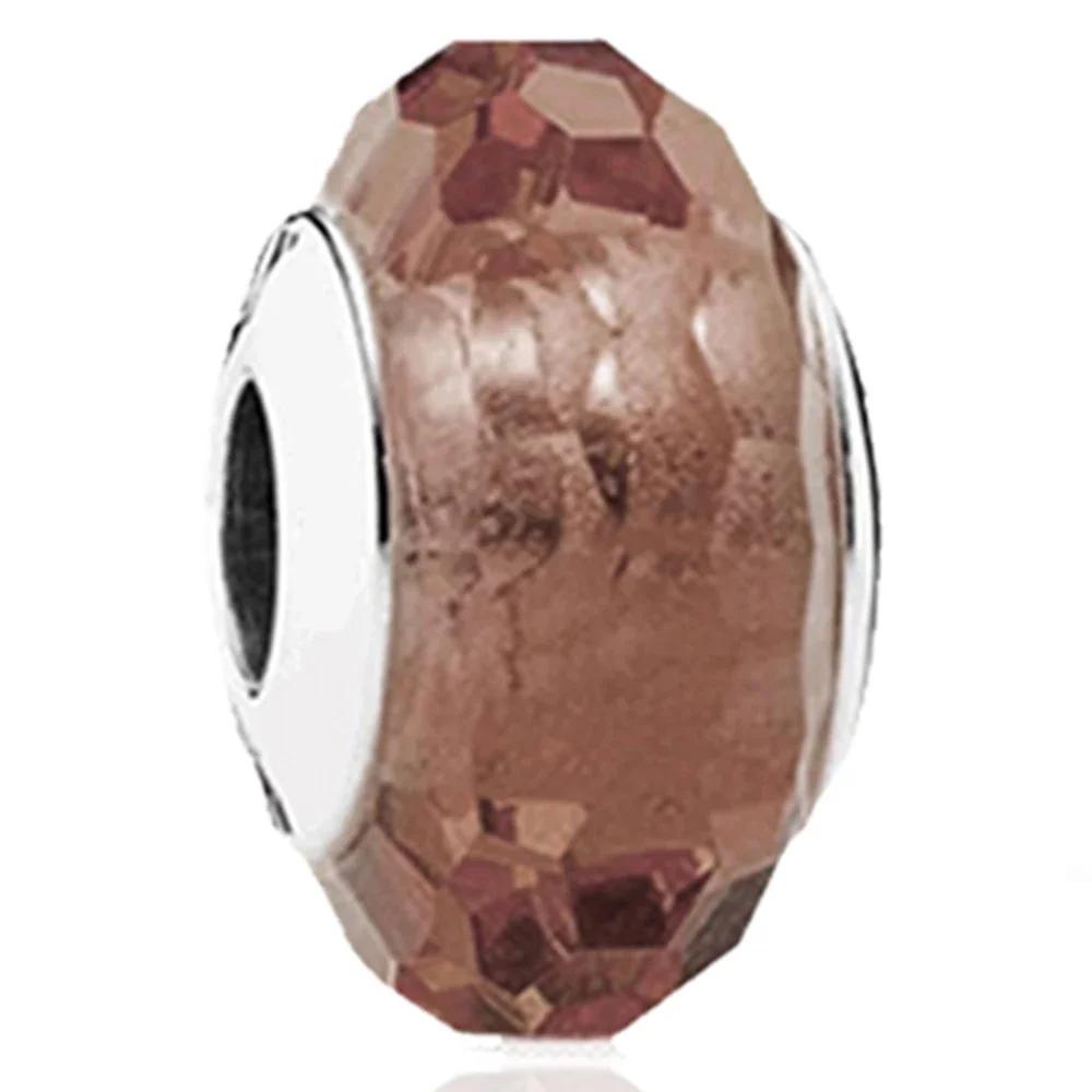 Bunte Murano Glas Echte Kupfer Blume Blatt Kosmische Regenbogen Anhänger Perle Für Armbänder DoItYourself Damenschmuck Geschenke