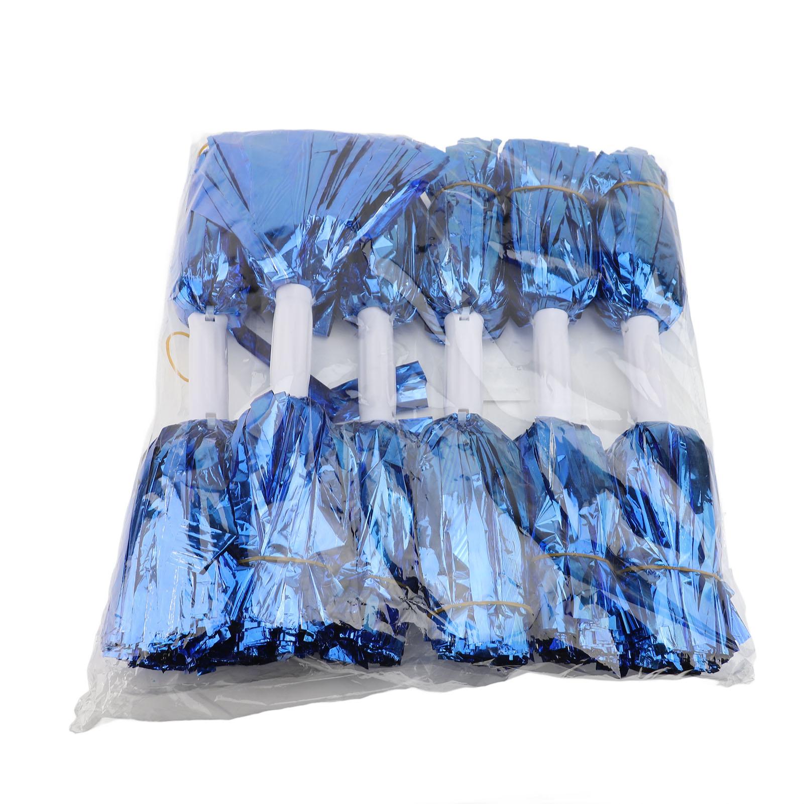 

6PCS Cheerlding Poms with Handle Double End Shiny Cheer Poms for Sports Game Party Dance Celebrations