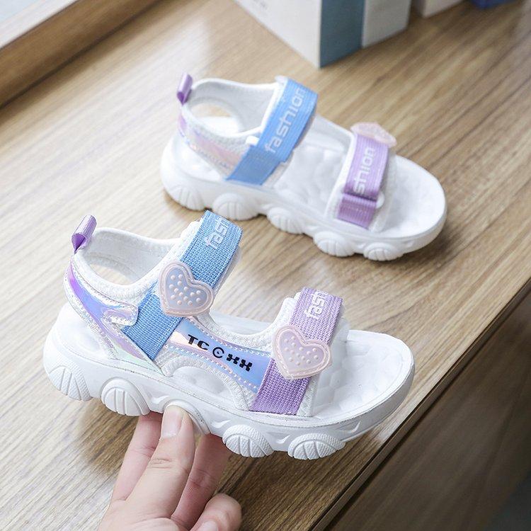 

Босоножки для девочек Детская пляжная обувь 2025 Лето Новые Легкие Туфельки принцессы Мягкая подошва Принцесса Милые сандалии 37 белый