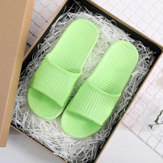 Women's Slippers Summer Indoor Bathroom Slippers Anti-Slip Home Slippers Couples Solid Color Large Size Flat Slippers