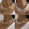 Simple Exaggerated Necklace Lady 4 Hip Hop Distorted Thick CCB Chain Creative Necklaces Glamour Girl Jewelry Gift