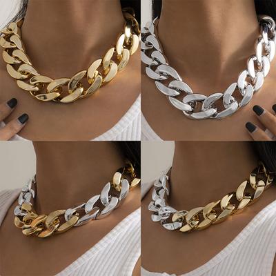 Eenvoudige Overdreven Ketting Dames 4 Hip Hop Vervormde Dikke CCB Ketting Creatieve Kettingen Glamour Meisje Sieraden Cadeau