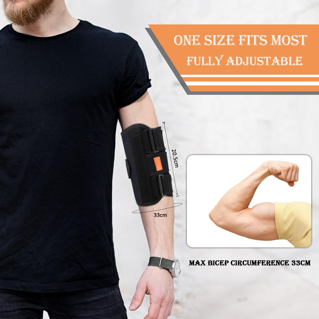 Adjustable Elbow Support Strap With 3 Fixed Steel Plates Breathable Elbow Guard For Training And Binding Splint Protection