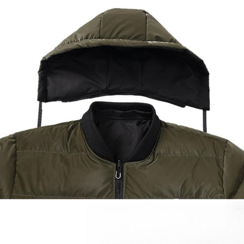 Cotton Jacket Men's Models Embroidered Down Cotton Thickening Loose Unloading Cap Casual Warm Hooded Cotton Jacket Fashion Casual Jacket