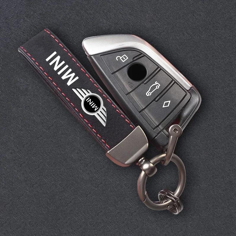 -Suede Car Styling Keychain Keyring Metal Key Chain Pendant For BMW MINI WORKS One Cooper JCW Countryman R58 R57 R56 R55 F55 F56 mkhr65