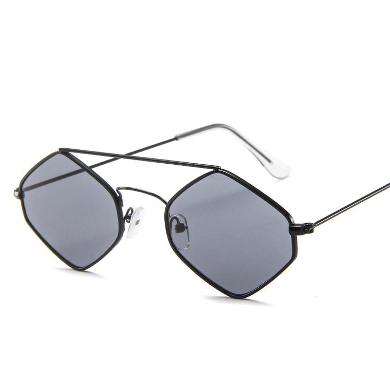 

Fashion Vintage Diamond Sunglasses Women Retro Metal Double Beam Wild Punk Eyeglasses UV400 Polygonal Rhombus Glasses