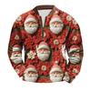 Men's Fashion Christmas Printed Corduroy Zipper Shirt