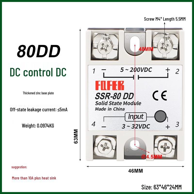 DC-Controlled AC SSR 40DA 25A 60DA 80DA 100DA-H 40DD VA Single-Phase Solid State Relay