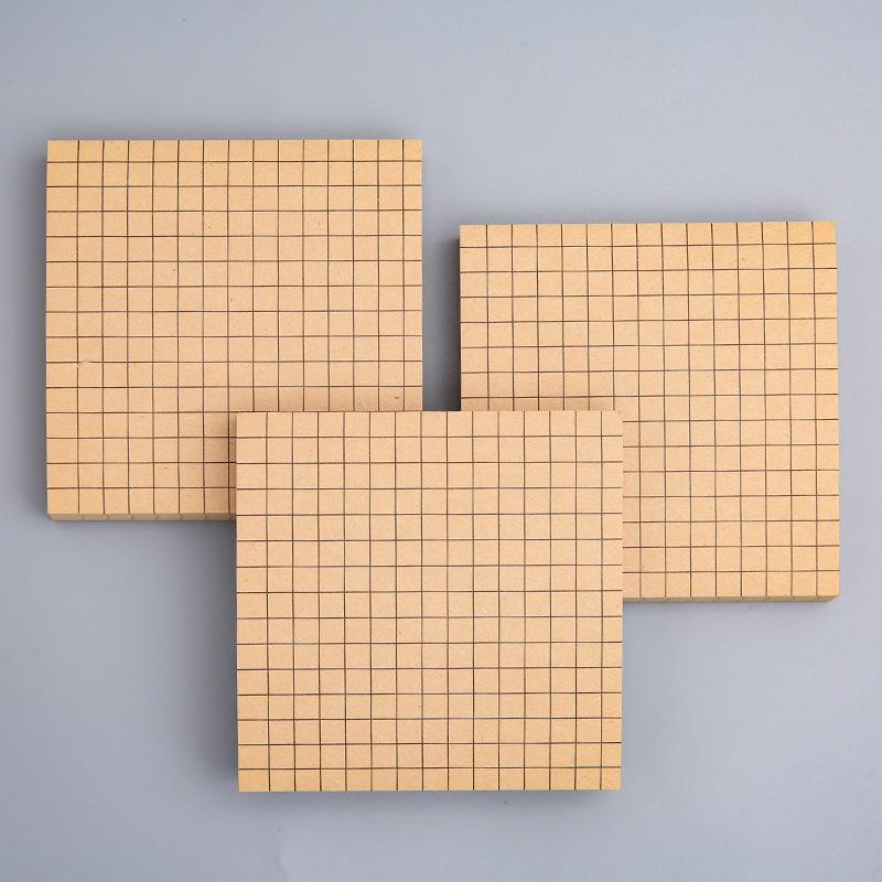 Kraft Paper Tearable Memo Pad - Reusable Grid Student Sticky Notes