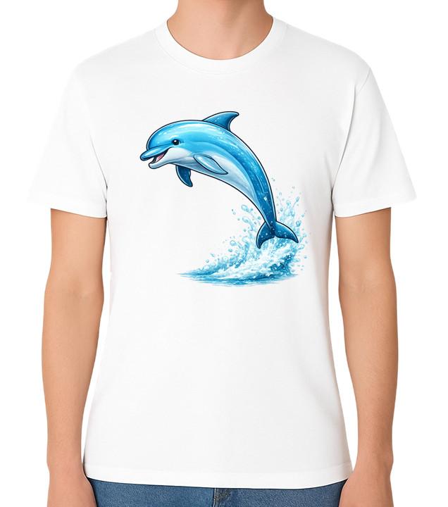 Dolphin T-Shirt Jumping Dolphin Ocean Wildlife Graphic Unisex Tee M